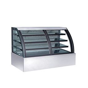 narrow slimline cake display glass showcase for bakery